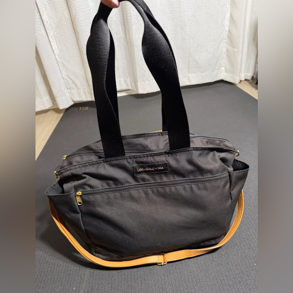 Logan + Lenora Black Canvas Diaper Bag